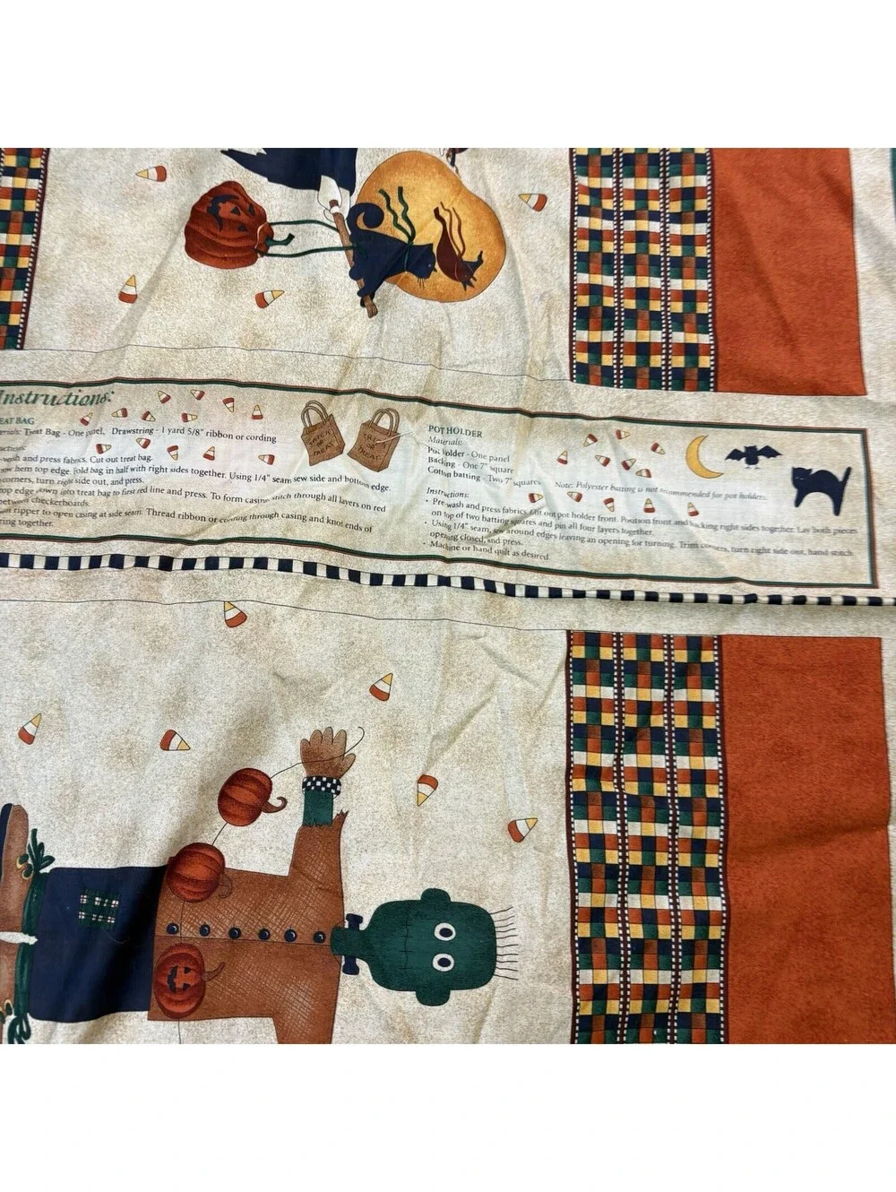 Lot Of 19 Assorted Vintage Halloween Cut & Sew Panels / Fabrics Crafting 10.5 lb